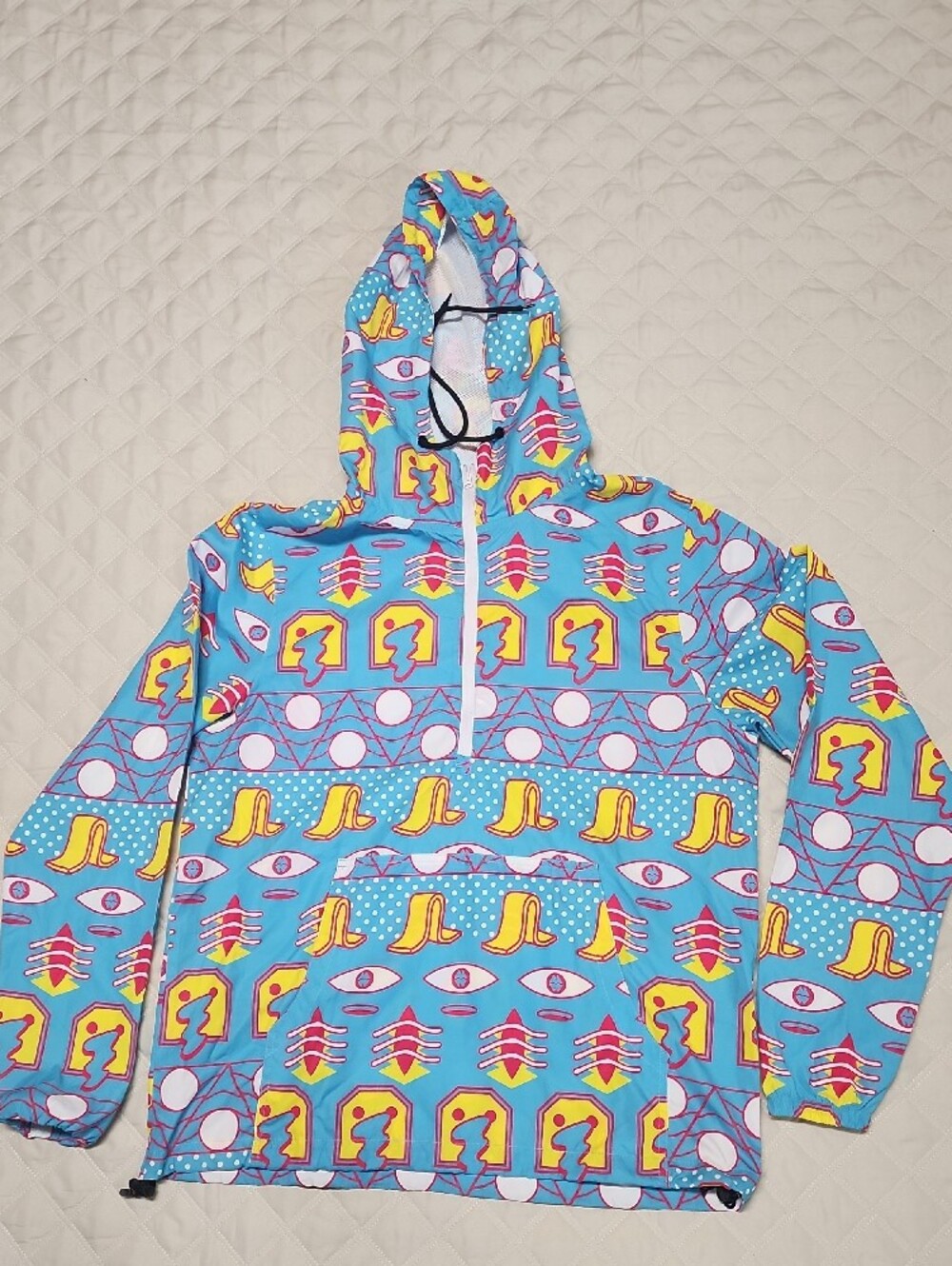 Meow Wolf Hooded Windbreaker Jacket Psychedelic Print Size Small